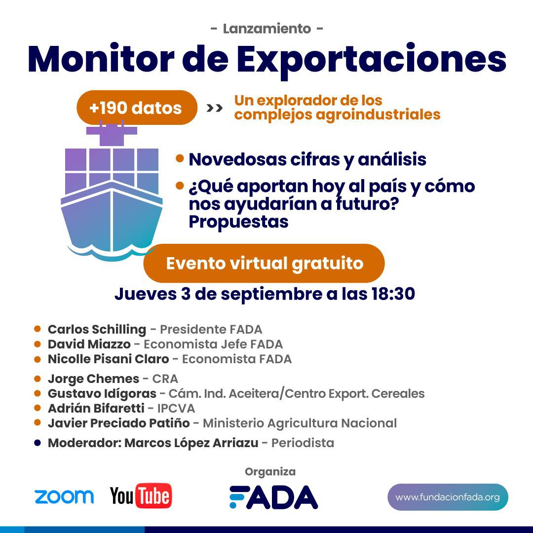 Invitación Evento Virtual Monitor Exportaciones FADA - Gratuito